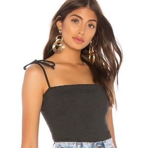 Tie Sleeves Bodysuit in Grey